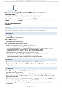 Examensbeskrivning för Ekonomie Kandidatexamen