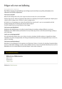 Frågor och svar om kalkning