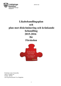 Likabehandlingsplan och plan mot diskriminering och kränkande