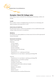 Kursplan i Kemi för College natur