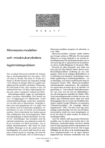 Minnesota-modellen och missbrukarvårdens legitimitetsproblem