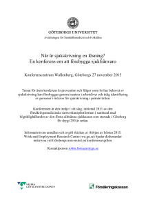 När är sjukskrivning en lösning? En konferens om att förebygga