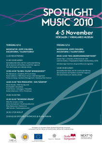 SPOTLIGHT MUSIC 2010 - Karlstads universitet