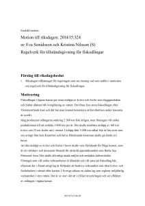 201415S2055 Regelverk för tillståndsgivning för fiskodlingar