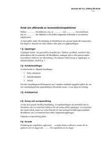 Avtal om utförande av leverantörsinspektioner