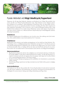 Fysisk Aktivitet vid Högt blodtryck/hypertoni