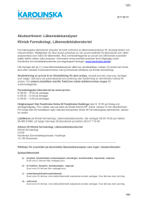 Akutsortiment- Läkemedelsanalyser Klinisk Farmakologi