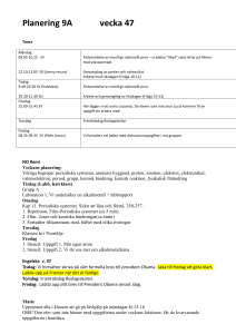 Planering vecka 47