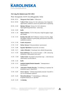 FoU-dag för klinisk kemi 30/1-2014 Plats