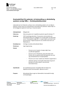 Kostnadsfrihet för patienter vid behandling av allmänfarlig sjukdom