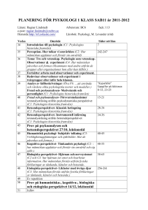 PLANERING FÖR PSYKOLOGI 1 KLASS SAB11 år 2011-2012
