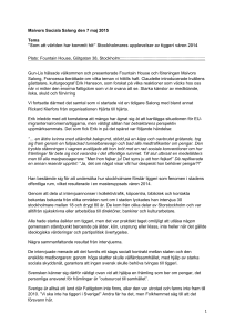 Som att världen har kommit hit” Stockholmares upplevelser av tiggeri
