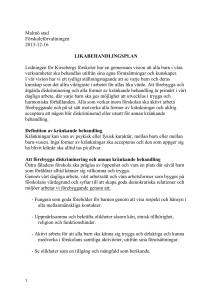 Att förebygga diskriminering och annan kränkande