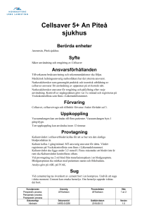 Cellsaver 5+ An Piteå sjukhus