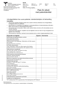 Urinvägsinfektion hos vuxna patienter, standardvårdplan
