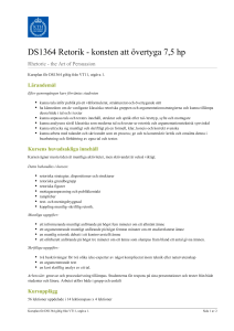 KTH | DS1364 Retorik - konsten att övertyga 7,5 hp