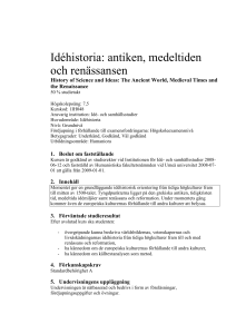 Idéhistoria: antiken, medeltiden och renässansen