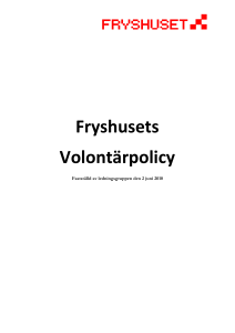 Fryshusets Volontärpolicy