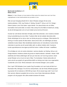 Berörande berättelse nr. 8 Bästa vänner Bildtext: Dr. Glenn Wheeler