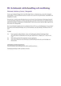 88. Kränkande särbehandling och mobbning