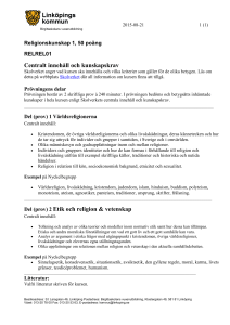 Centralt innehåll och kunskapskrav Del (prov) 2 Etik