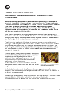 Samverkan över olika skolformer och skolår i ett matematikdidaktiskt