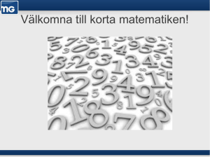 Välkomna till korta matematiken!
