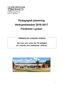 Pedagogisk planering Verksamhetsåret 2016