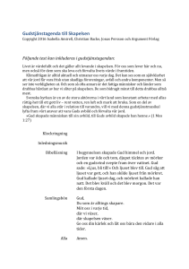 Gudstjänstagenda Skapelsen