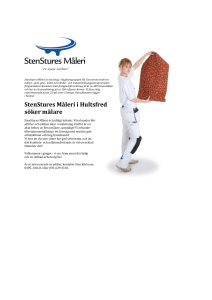 StenStures Måleri i Hultsfred söker målare