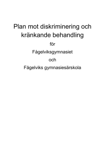 Plan mot diskriminering och kränkande behandling