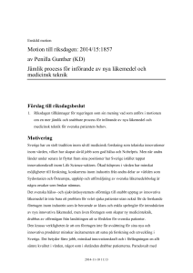 Jämlik process för införande av nya läkemedel och medicinsk teknik