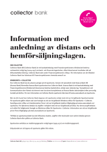 Information med anledning av distans och
