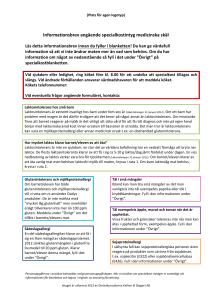 Ett intyg för specialkost av medicinska skäl samt ett informationsbrev.