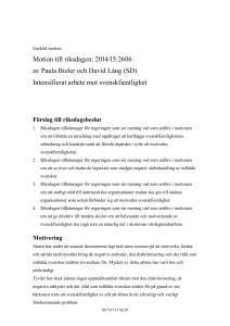 Intensifierat arbete mot svenskfientlighet