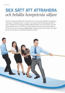 och behålla kompetenta säljare