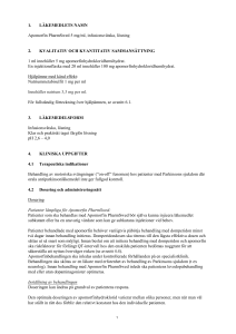 Apomorfin PharmSwed solution for infusion SmPC