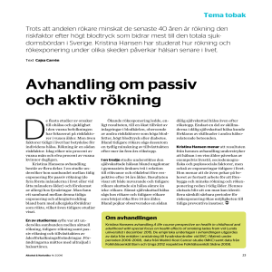 Avhandling om passiv och aktiv rökning