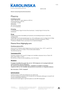 Plasma - Karolinska Universitetssjukhuset