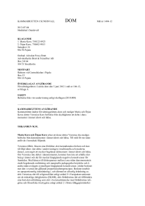 KAMMARRÄTTEN I SUNDSVALL Mål nr 1494-12 2013-07