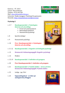 VT 2013 Lärare: Nina Emilsson Telefon