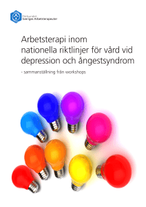 Arbetsterapi inom nationella riktlinjer för vård vid depression och