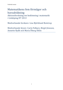 Matematikens fem förmågor och huvudräkning - LiU