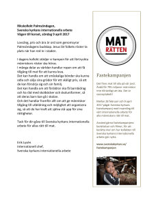 Kollektcirkulär palmsöndagen 2017