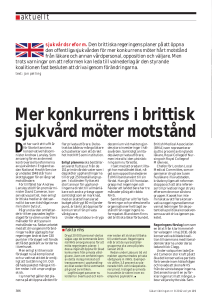 Mer konkurrens i brittisk sjukvård möter motstånd