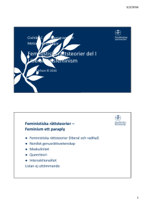 Feministiska rättsteorier del I Liberal rättsfeminism