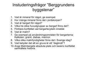 Instuderingsfrågor ”Berggrundens byggstenar”