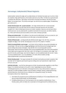 Anvisningar, kalkylmodell, Malmö högskola.
