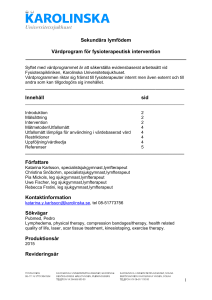 Sekundära lymfödem Vårdprogram för fysioterapeutisk intervention