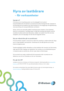 Hyra av lastbärare för verksamheter - El